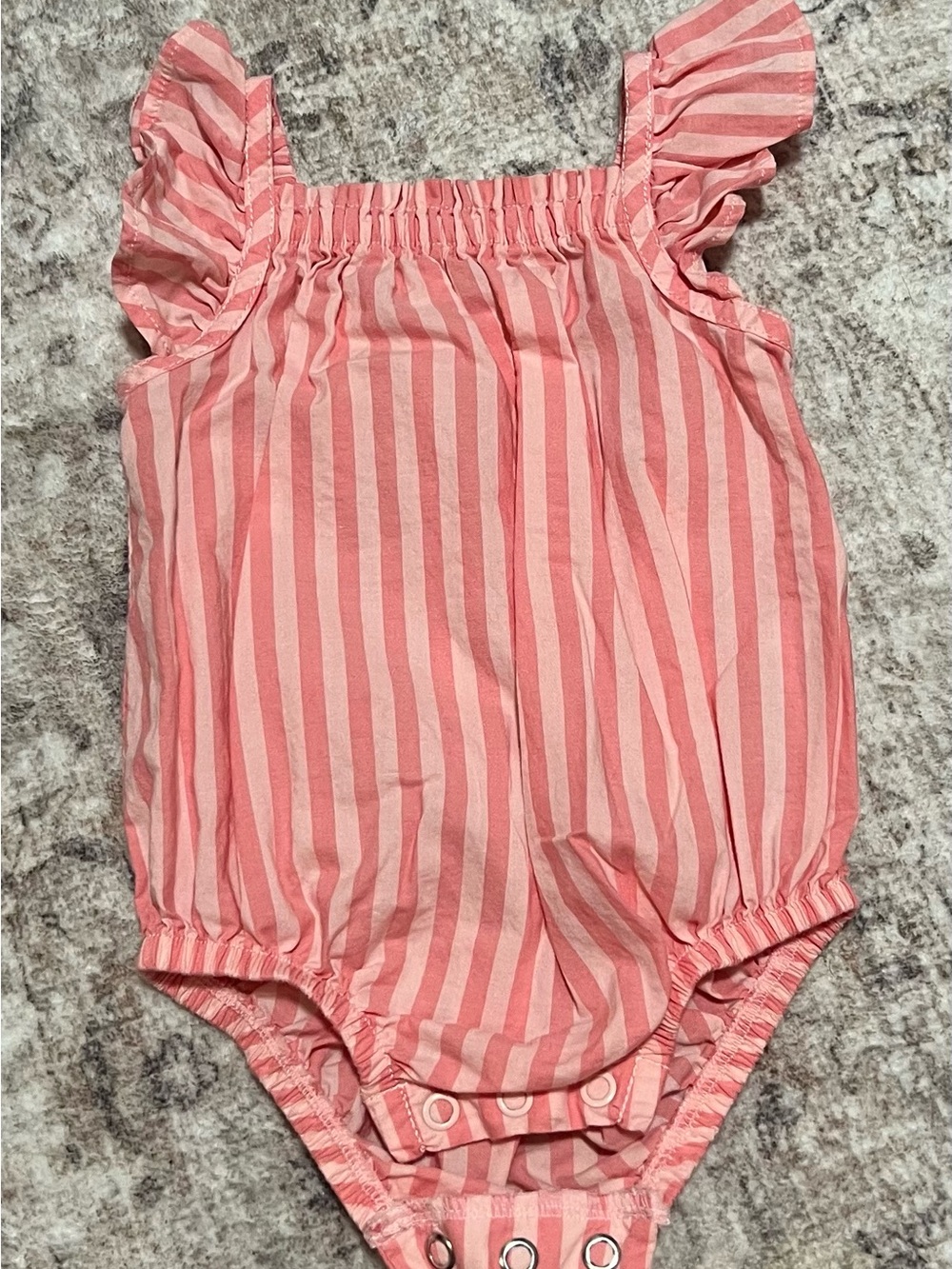 Pink Striped Girls' Bubble Romper